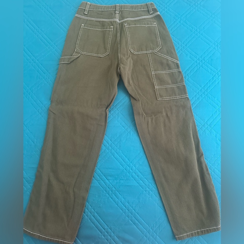 Women's Straight Leg Pants in Khaki Green - Picture 7 of 9